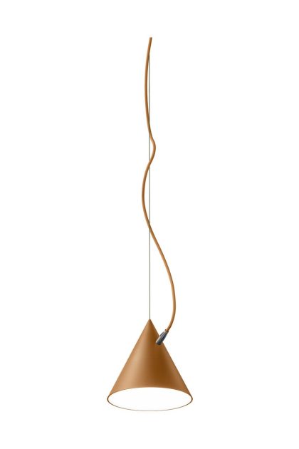 Noon castor pendel 20 cm brun-okra-mässing