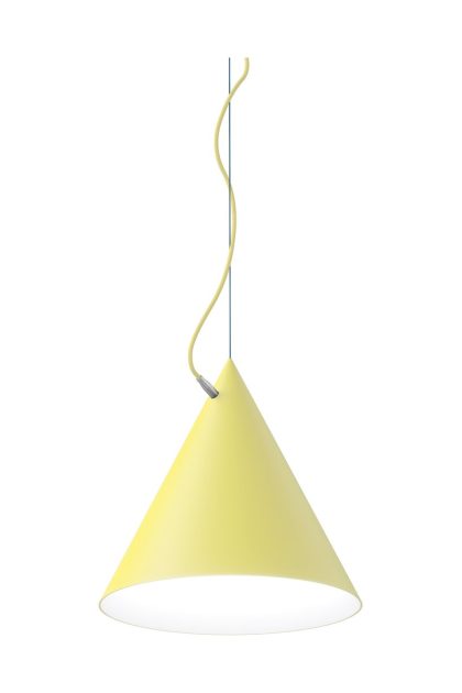 Noon castor pendel 40 cm gul-ljusgul-silver