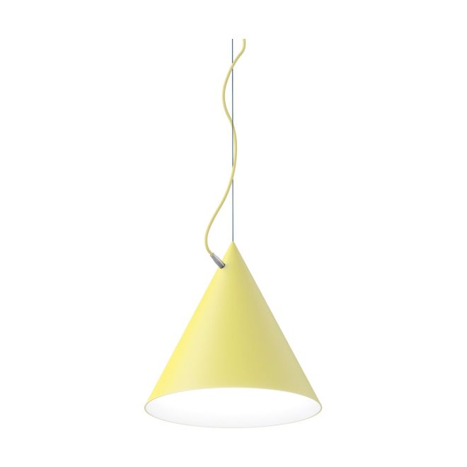 Noon castor pendel 40 cm gul-ljusgul-silver