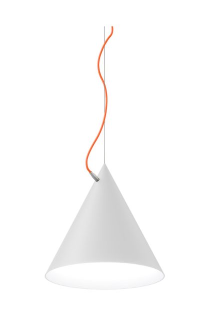 Noon castor pendel 40 cm vit-orange-silver