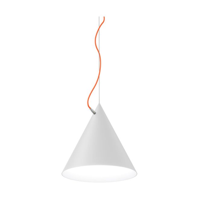 Noon castor pendel 40 cm vit-orange-silver