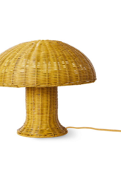Hkliving rattan bordslampa mustard