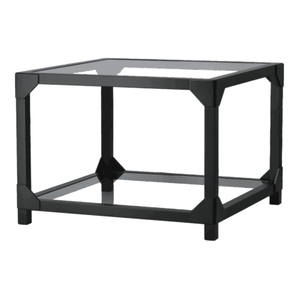 Gärsnäs bleck soffbord 55x55 cm glas bok-svart bets