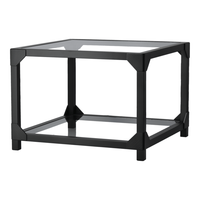Gärsnäs bleck soffbord 55x55 cm glas bok-svart bets