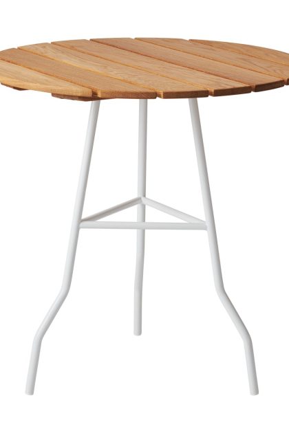 Gärsnäs pia bord Ø70 cm vitlack stålstativ-oljad ek