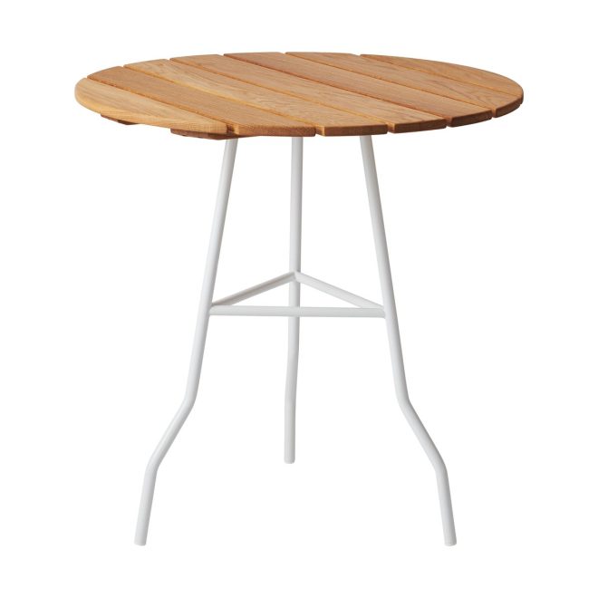 Gärsnäs pia bord Ø70 cm vitlack stålstativ-oljad ek