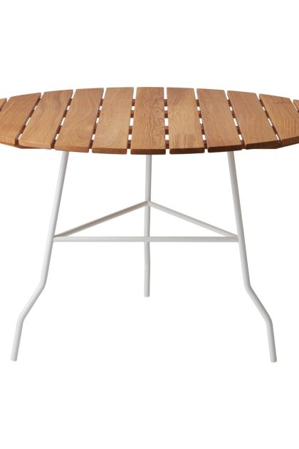 Gärsnäs pia bord Ø110 cm vitlack stålstativ-oljad ek