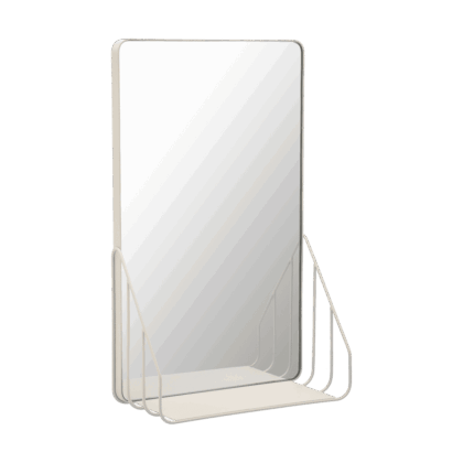 Scandi living nod spegel med hylla 30x50 cm beige