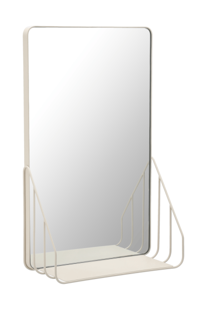 Scandi living nod spegel med hylla 30x50 cm beige