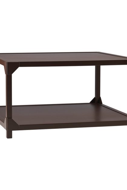 Gärsnäs bleck soffbord 75x75 cm fanér bok-mörkbrun bets