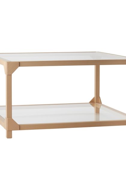 Gärsnäs bleck soffbord 75x75 cm glas bok-natural