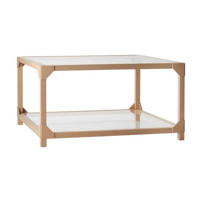 Gärsnäs bleck soffbord 75x75 cm glas bok-natural