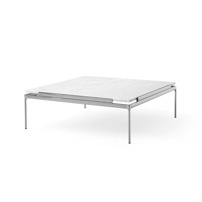 &tradition sett ln13 soffbord bianco carrara-dark chrome