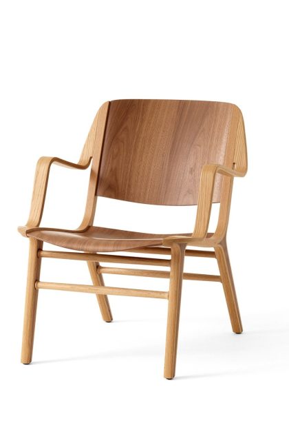 &tradition ax hm11 lounge chair med armstöd walnut-oak