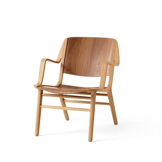 &tradition ax hm11 lounge chair med armstöd walnut-oak