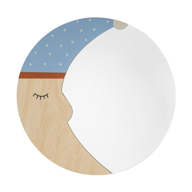 Bloomingville moony spegel Ø40 cm nature moon
