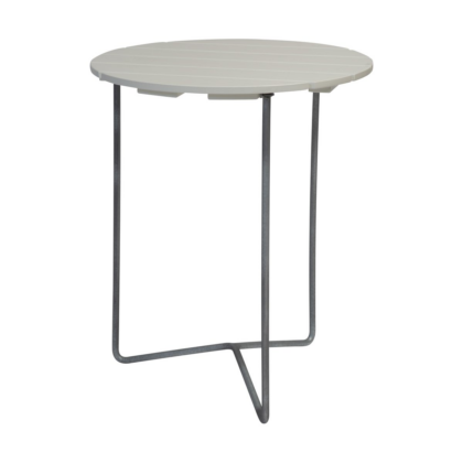 Grythyttan stålmöbler table 6b bord Ø60 cm vitlackad ek-varmförzinkad stativ