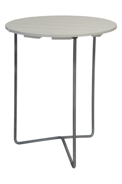 Grythyttan stålmöbler table 6b bord Ø60 cm vitlackad ek-varmförzinkad stativ