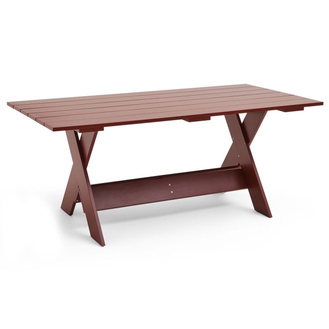 Hay crate dining table bord 180x89,5 cm lackad furu iron red