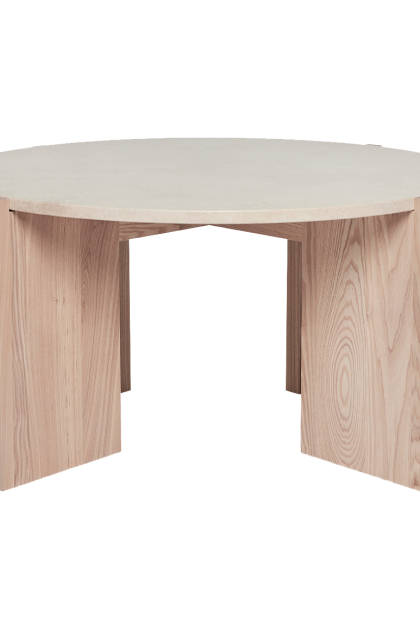 Oyoy lune marmor soffbord Ø84 cm natur-vit
