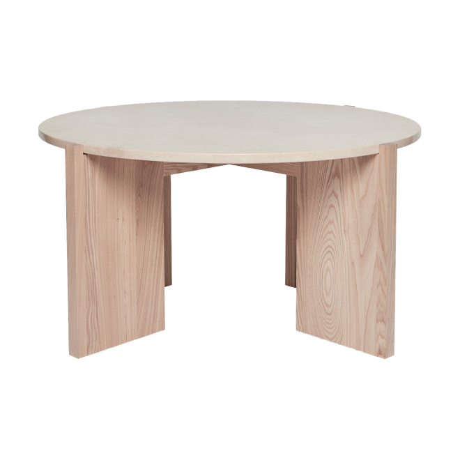 Oyoy lune marmor soffbord Ø84 cm natur-vit