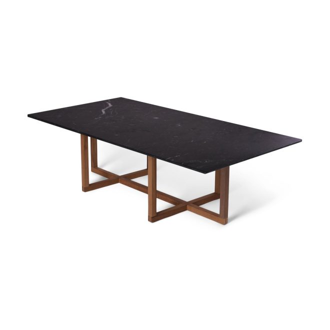 Ox denmarq big ninety soffbord 70x140 cm, smoked oak underrede svart marmor