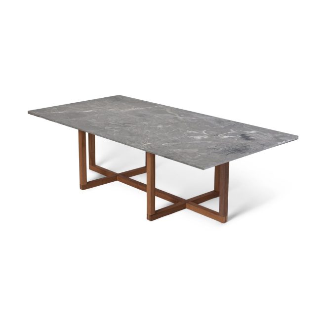 Ox denmarq big ninety soffbord 70x140 cm, smoked oak underrede grå marmor