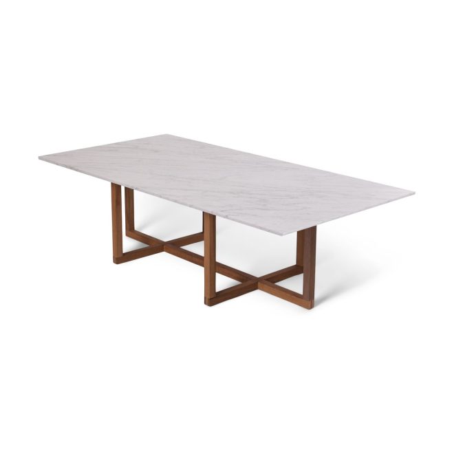 Ox denmarq ninety soffbord 60x120 cm, smoked oak underrede vit marmor