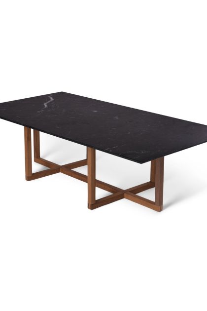 Ox denmarq ninety soffbord 60x120 cm, smoked oak underrede svart marmor
