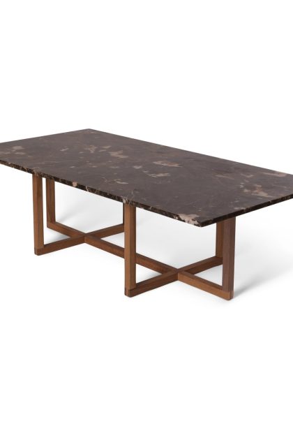 Ox denmarq ninety soffbord 60x120 cm, smoked oak underrede brun marmor