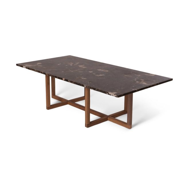 Ox denmarq ninety soffbord 60x120 cm, smoked oak underrede brun marmor