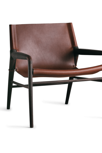 Ox denmarq rama chair fåtölj rökt ek cognac