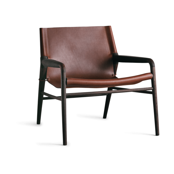 Ox denmarq rama chair fåtölj rökt ek cognac