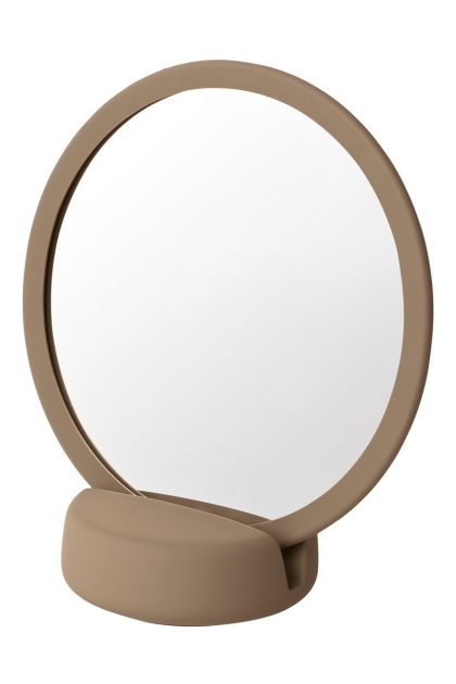 Blomus sono vanity spegel keramik Ø17 cm beige