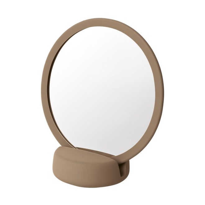 Blomus sono vanity spegel keramik Ø17 cm beige