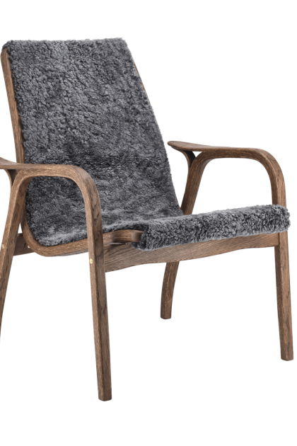 Swedese laminett fåtölj ek/fårskinn special edition rubio monocoat chocolate-charcoal