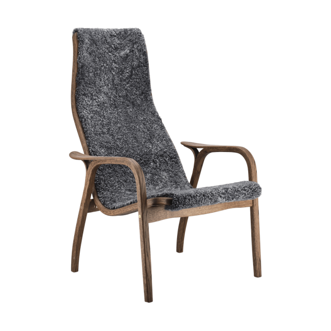 Swedese lamino fåtölj ek/fårskinn special edition rubio monocoat chocolate-charcoal