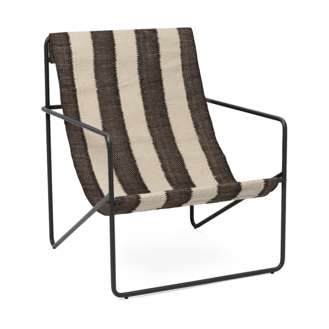 Ferm living desert lounge chair black, off-white, chocolate
