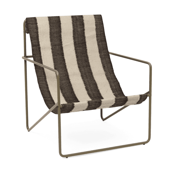 Ferm living desert lounge chair olive, off-white, chocolate