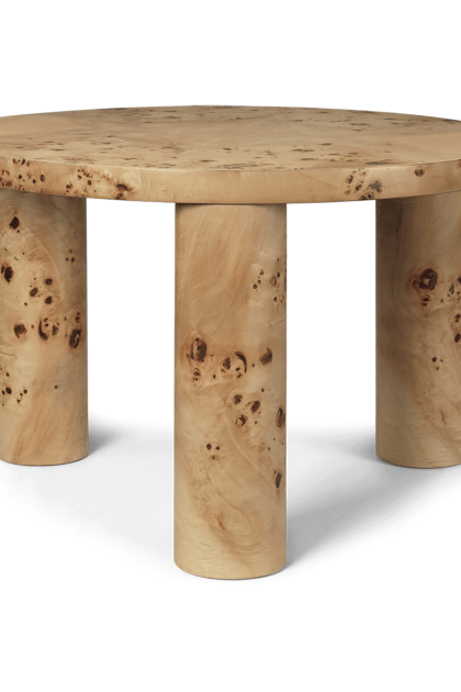 Ferm living post soffbord small Ø65 cm burl veneer