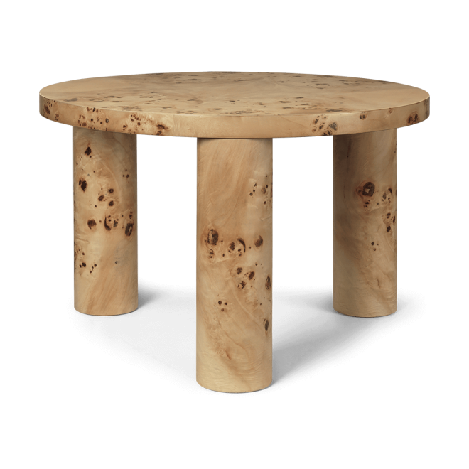 Ferm living post soffbord small Ø65 cm burl veneer
