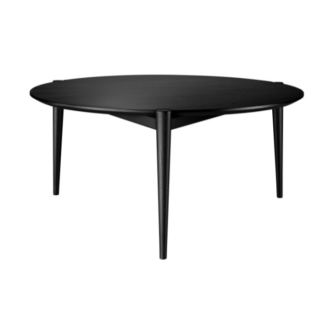 Fdb møbler d102 søs soffbord Ø85 cm oak black painted