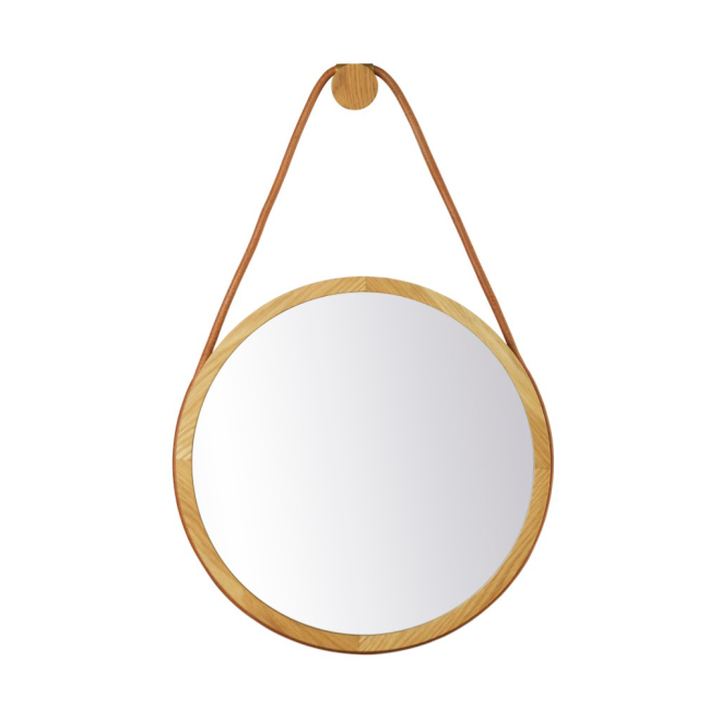 Fdb møbler i3 mossø väggspegel oak nature lacquered Ø40 cm