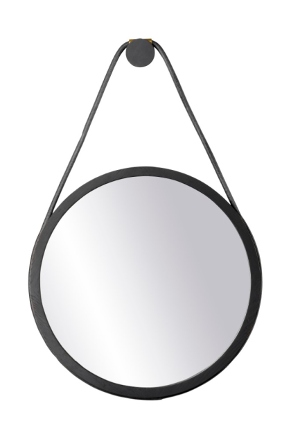 Fdb møbler i3 mossø väggspegel oak black painted Ø40 cm