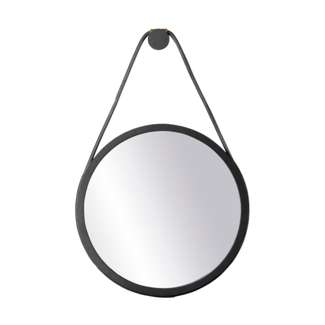 Fdb møbler i3 mossø väggspegel oak black painted Ø40 cm