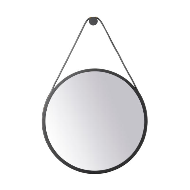 Fdb møbler i3 mossø väggspegel oak black painted Ø60 cm