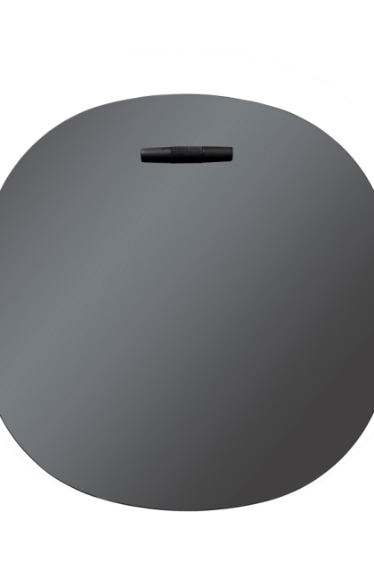 Fdb møbler i4 birksø väggspegel oak black painted toned Ø50 cm