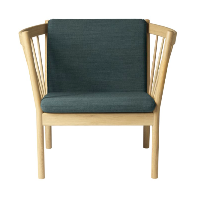 Fdb møbler j146 fåtölj oak nature lacquered-dark green