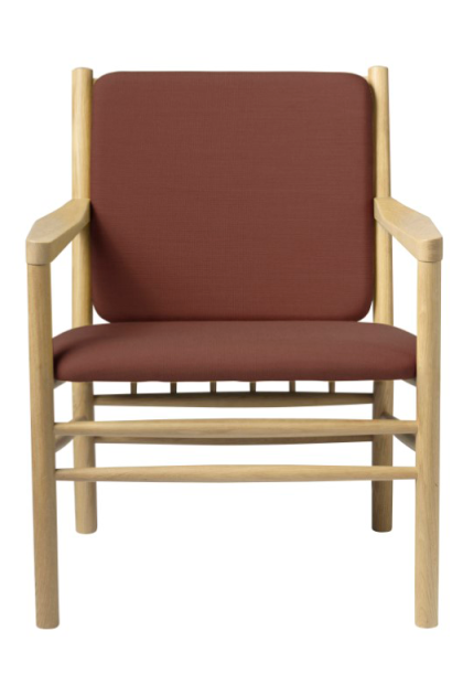 Fdb møbler j147 fåtölj oak nature lacquered-burnt orange