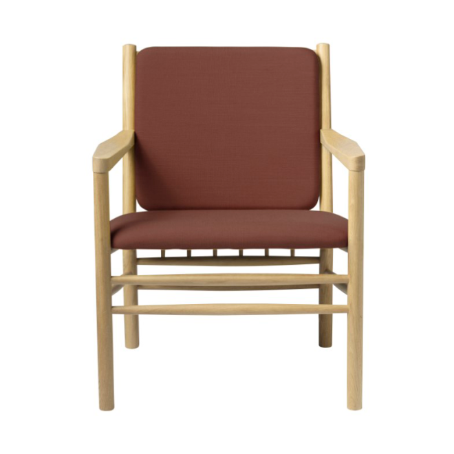 Fdb møbler j147 fåtölj oak nature lacquered-burnt orange